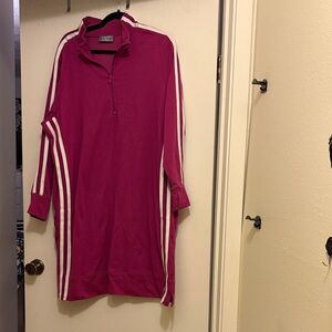 K Jordan Fuchsia Zip-Up Top with White Accents